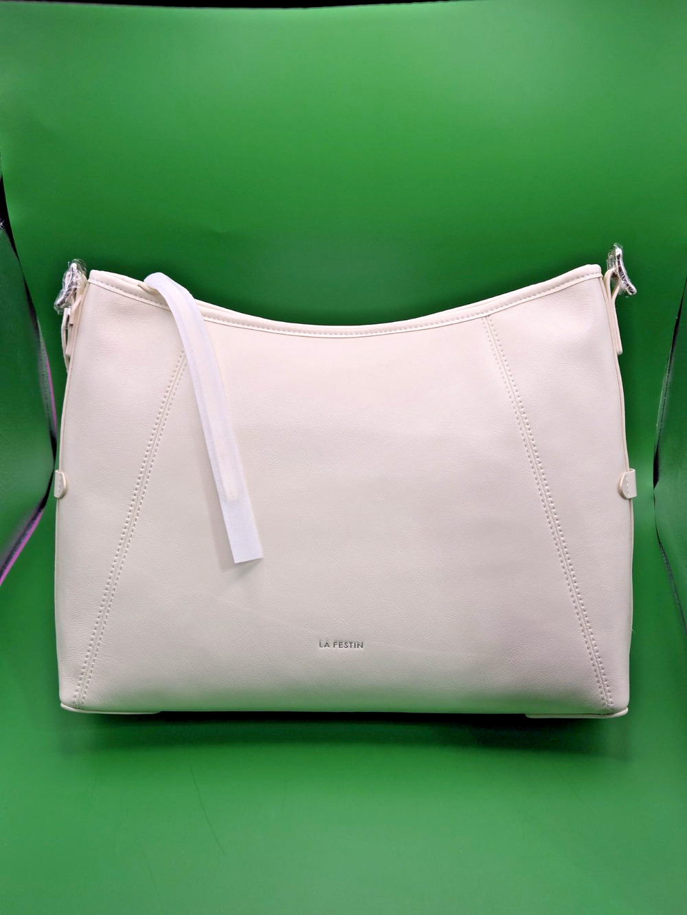 LA'FESTIN Leather Shoulder Purse for Women: White Crossbody Bags